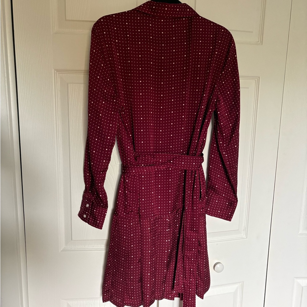 Chic Long Sleeve Burgundy Dress - Picture 2 of 3